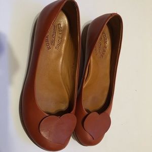 Kork-Ease Loafers Tan Reddish Brown with Heart